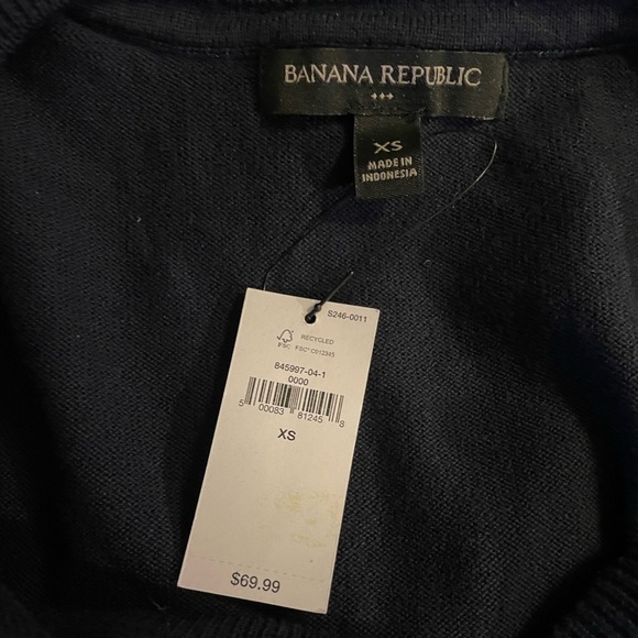 Banana Republic navy Forever V-neck sweater sz XS - Picture 2 of 5